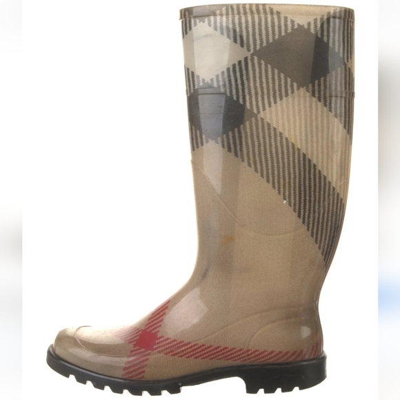 Burberry Nova Check Exploding Check Rain Boots Sz. 37 - Picture 1 of 7